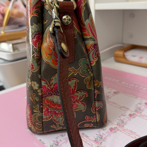 Patricia Nash Brown Floral Leather-Accent Crossbody with Wallet - Picture 3 of 15